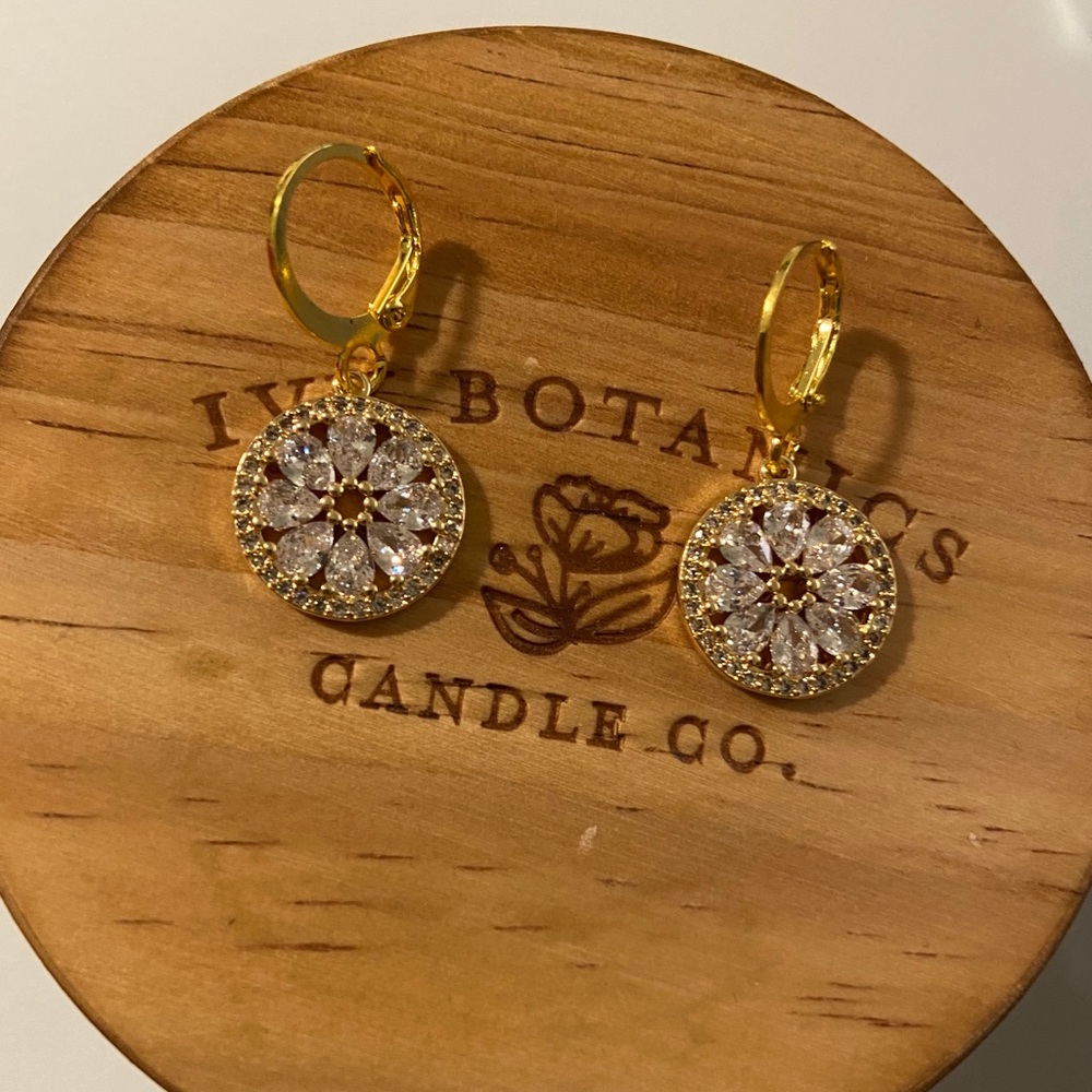 18K Gold Plated Sunflower Earrings